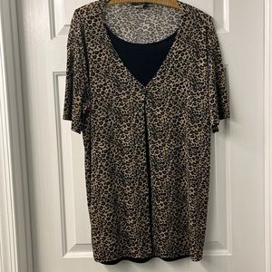 Vintage Leopard Print Tunic Top